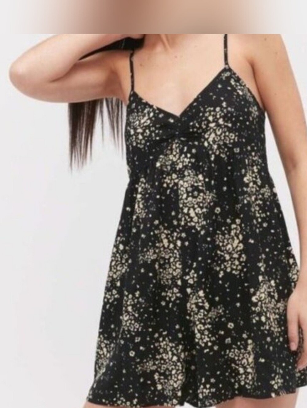 Urban Outfitters Black Romper with yellow Floral Print